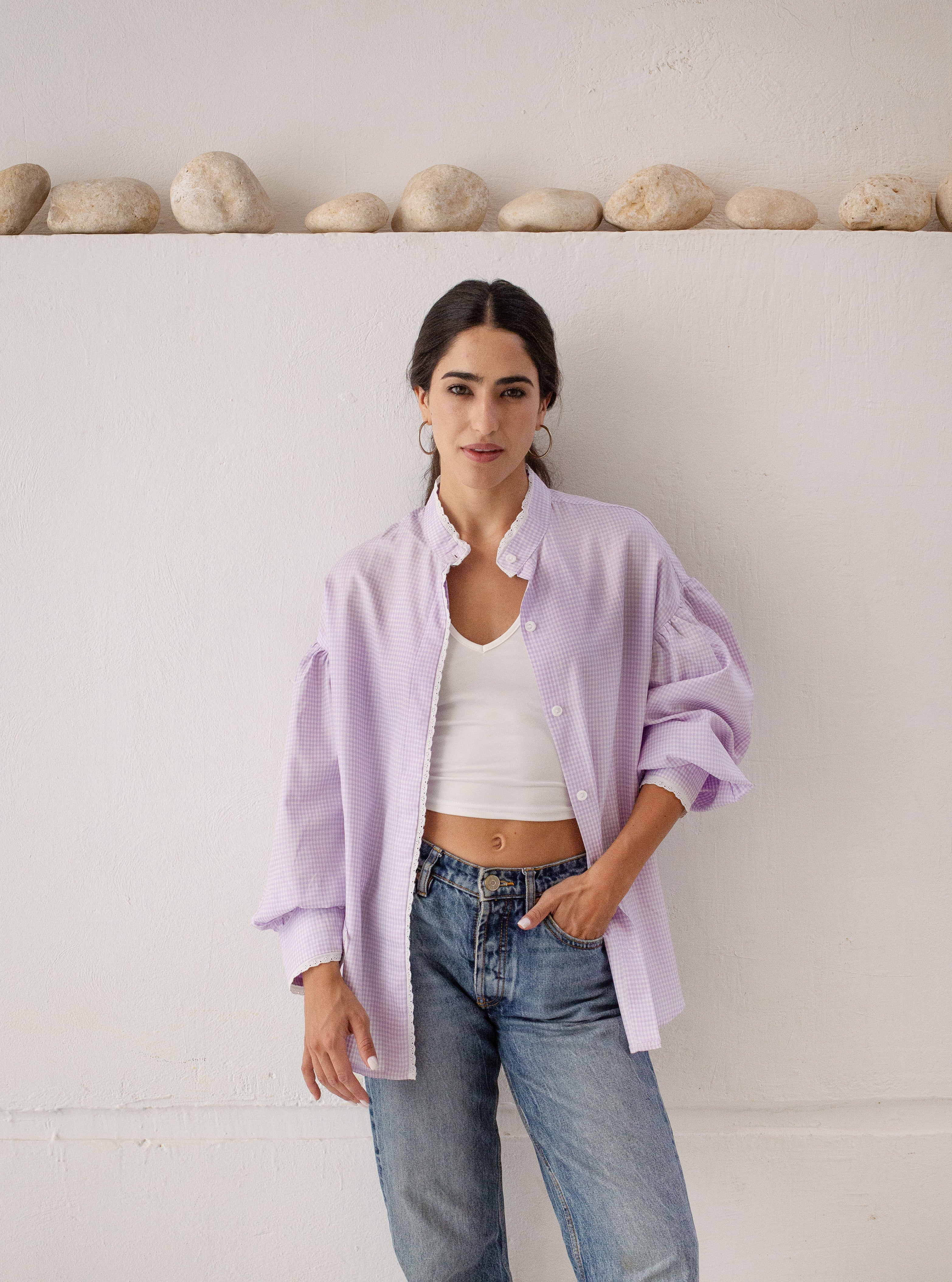 Lilac Gingham Shirt